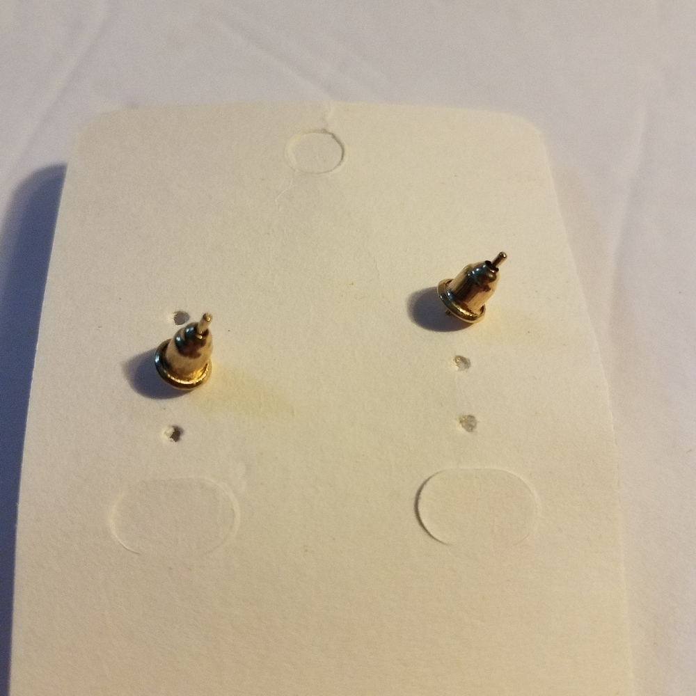 Reindeer Earrings Gold Tone with Faux Pearl - Picture 12 of 15